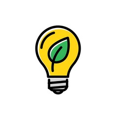 Eco-Friendly Innovation - Light Bulb with Leaf for Sustainable Energy.