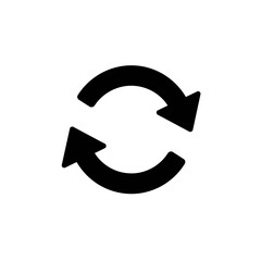 Simple Black Refresh Loop Arrows Vector Illustration