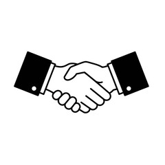 Minimalist Black and White Business Handshake Vector Illustration