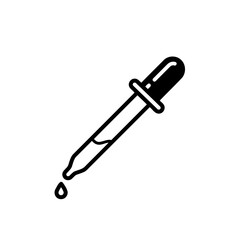 Minimalist Black and White Dropper Vector Illustration with Falling Drop