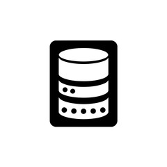 Minimalist Black and White Database Server Stack Vector Illustration