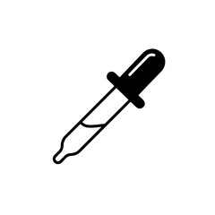 Minimalist Black Dropper Vector Illustration for Science and Medical Applications