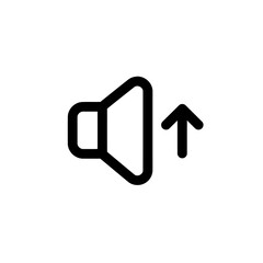 Sleek Minimalist Black Line Volume Up Speaker Icon Vector Illustration for UI/UX Design