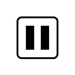 Minimalist Black and White Rounded Pause Button Vector Illustration