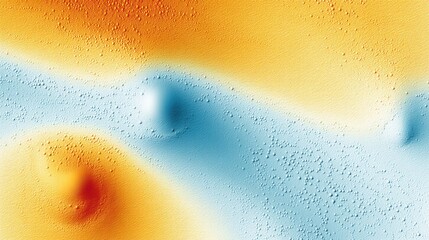 Artistic Microscopic Landscape with Bumpy Texture Gradient from Orange to Blue with Dimpled Detail