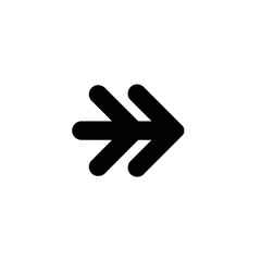Minimalist Black Double Right Arrow Vector Icon Illustration