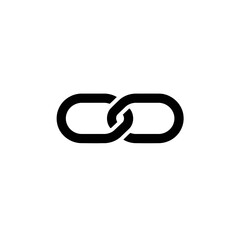Obraz premium Minimalist Black Linked Chain Connection Vector Icon Illustration