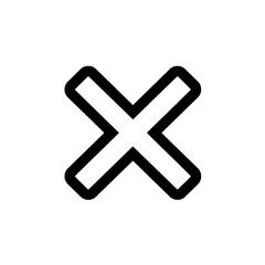 Obraz premium Minimalist Black Rounded X Mark Vector Illustration for Close or Delete Icon
