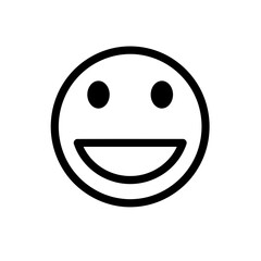Minimalist Black Outline Smiling Face Vector Illustration