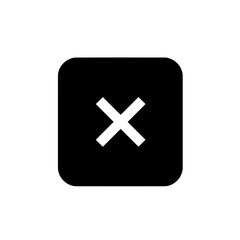 Obraz premium Minimalist Black Rounded Square Close Button Vector Illustration
