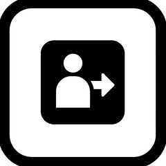 Minimalist Vector User Logout or Profile Transfer Icon in Rounded Square