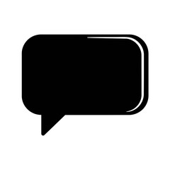 Minimalist Black Speech Bubble Vector Icon with White Outline and Rounded Corners