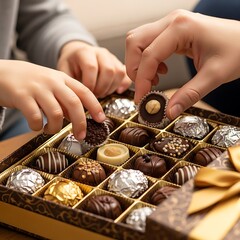 Sharing a Box of Chocolates - A Sweet Treat.