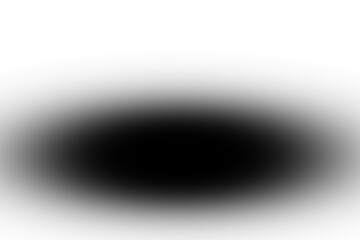 Black oval shape with soft shadow isolated on transparent background