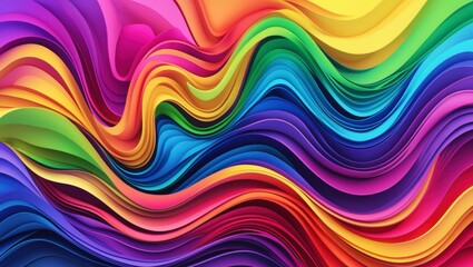 Fototapeta premium Vibrant Rainbow Waves - Abstract Colorful Background Texture