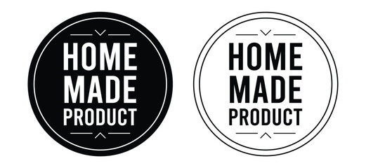 Obraz premium Vintage Home Made Product Badges – Minimalist Retro Seal Labels for Handcrafted Goods and Packaging Design