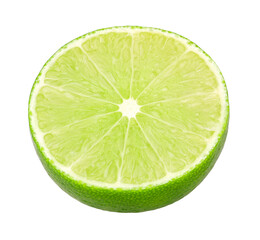 Natural fresh lime half isolated, transparent PNG, PNG format