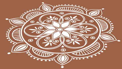 ornamental round lace pattern on white