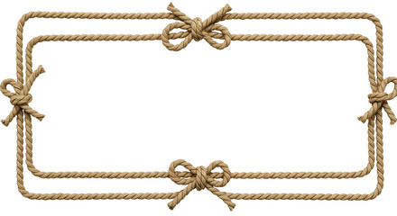 Decorative rope frame with bow corners, suitable for invitations, certificates, and framing artwork
