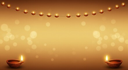 Saraswati Puja diya light banner background