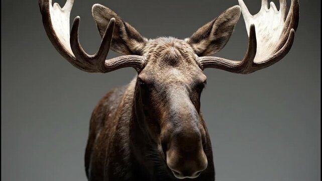 Majestic Moose Head with Impressive Antlers on Display.