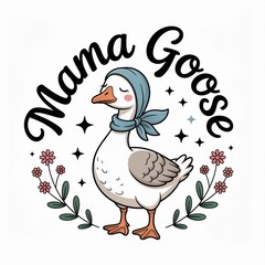 Obraz premium A cute illustration of a goose wearing a scarf with the text 