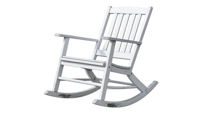 A classic white rocking chair on a dark background, ideal for relaxation