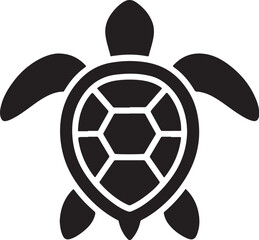 Obraz premium PrintSimple black silhouette of a sea turtle icon