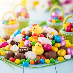 Easter Candy and Decorations - A Colorful Celebration of Spring.