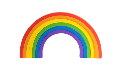 Vivid, semi-circular, layered arch of bright colors against a stark black background