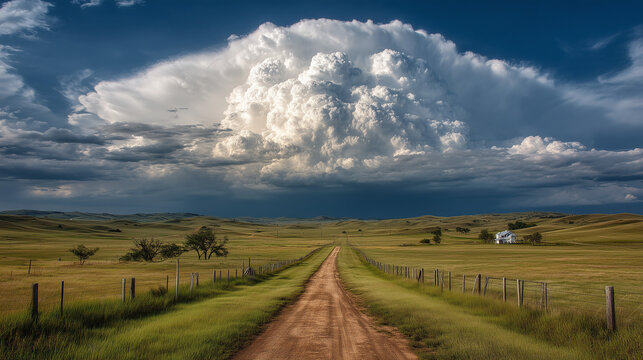 
Summer thunderhead building over plains