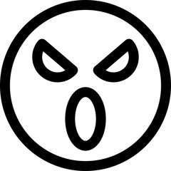 シンプルでかわいい顔のアイコン　絵文字　イラスト素材　怒り　怒る　イライラ　感情