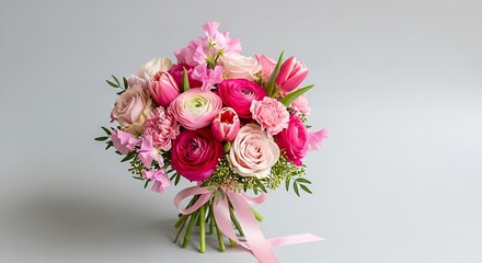 Elegant Bouquet of Pink Flowers - A Romantic Floral Arrangement.