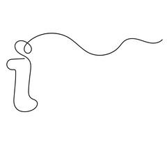 Obraz premium Alphabet single line art, continuous one line drawing of Isolated outline vector icon 