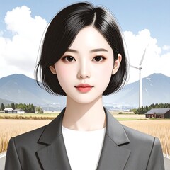 Digital portrait of a woman in business attire