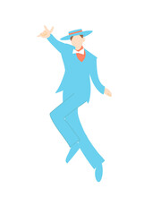 Fototapeta premium ハットをかぶって踊る男性ダンサー png