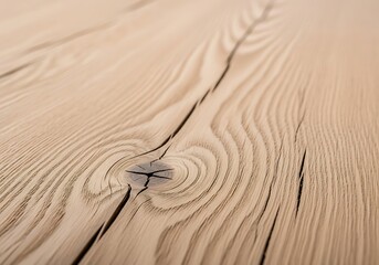 Close-up of Textured Wood Grain with Knot and Cracks.
