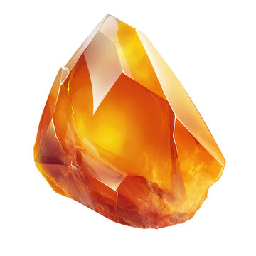 A highly detailed vector illustration of an orange chalcedony gemstone on a white background transparent, alpha background png