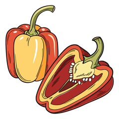 banana pepper on white background 