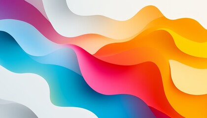 Fototapeta premium Vibrant Waveform Abstract Color Fusion Art Design