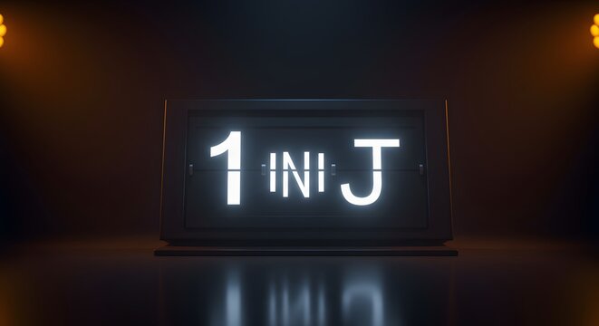 Digital display showing 1 ini j