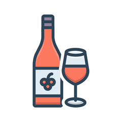 Vector color shadow icon for Wine glass