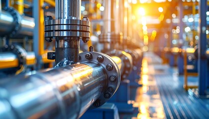 Industrial pipes and structures in manufacturing plant