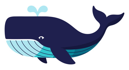 Obraz premium Cartoon Whale Illustration