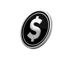 Reflective silver dollar coin with USD symbol on black, representing finance and