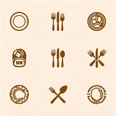 restaurant icon set
