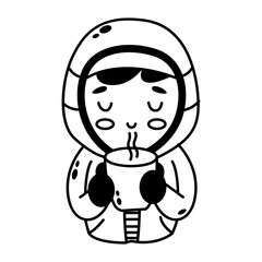 A sketchy style icon representing coffee