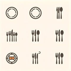 set of restaurant icons