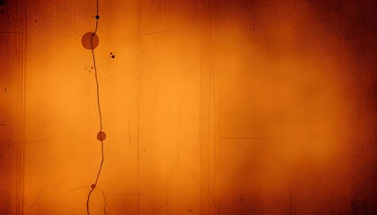 Textured orange background with vertical lines and small circular shapes, vintage aesthetic.