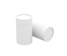 Blank white paper jars for product packaging mockup or sustainable design.